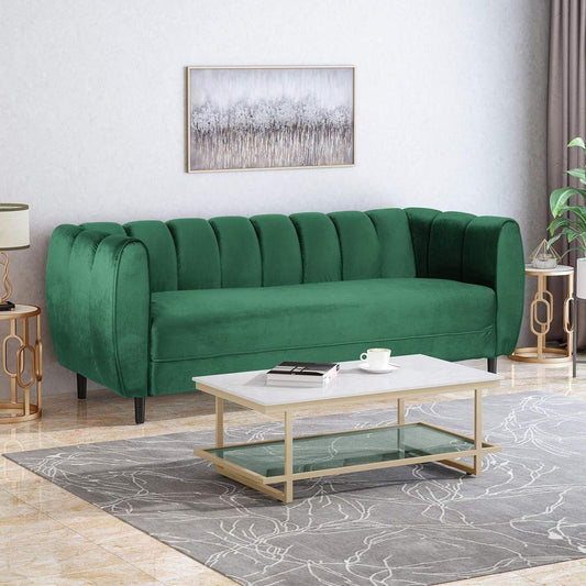Miranda Velvet 3-Seater Sofa - Streamdale Furniture