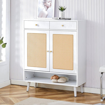 Modern minimalist storage cabinet, rattan shoe cabinet, bed top cabinet. Beautiful shape, suitable for corridors and living rooms.