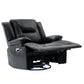 360 Swivel and Rocking Home Theater Recliner Manual Recliner Chair with a LED Light Strip for Living Room,Bedroom, Black