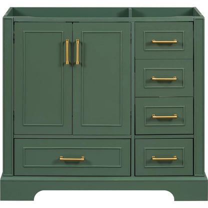 [Cabinet Only] 36" Green Traditional Bathroom Vanity(Sink not included)