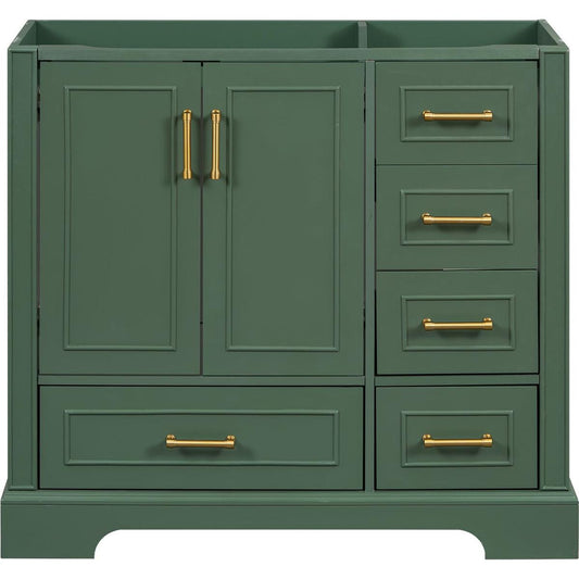 [Cabinet Only] 36" Green Traditional Bathroom Vanity(Sink not included)