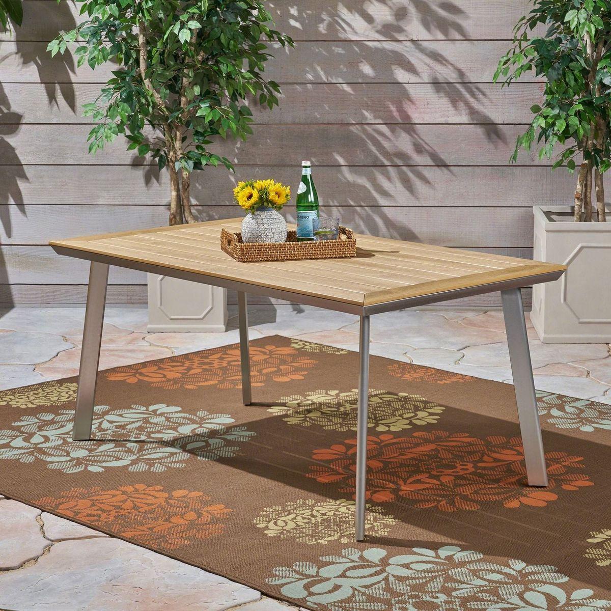LEEDS DINING TABLE WITH FAUX WOOD TOP
