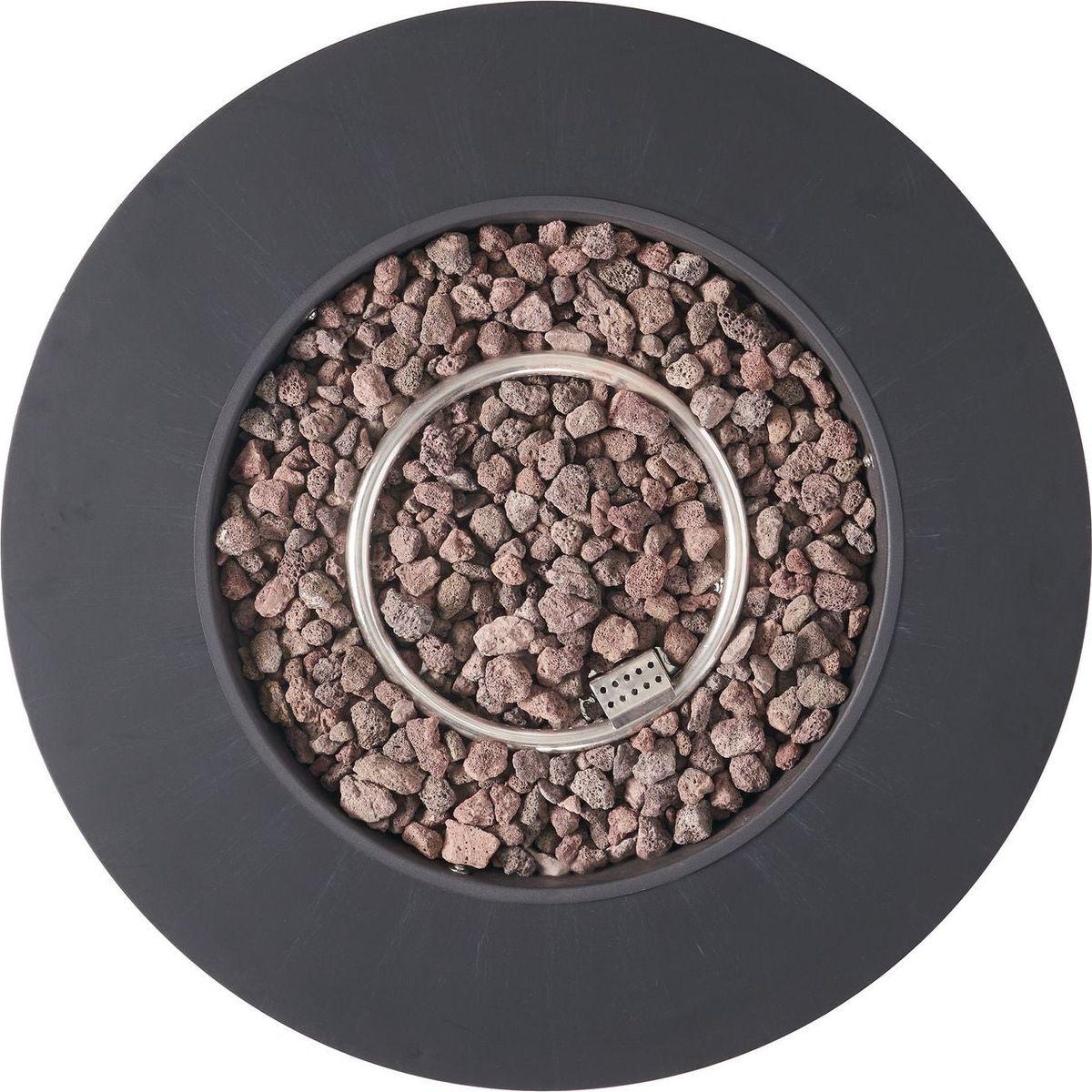 Patio Gas-burning Fire Pit Outdoor Iron Propane Fireplace, 32" Round Fire Pit - 40,000 BTU, Tank outside, Dark Grey