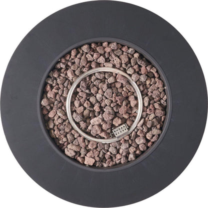 Patio Gas-burning Fire Pit Outdoor Iron Propane Fireplace, 32" Round Fire Pit - 40,000 BTU, Tank outside, Dark Grey