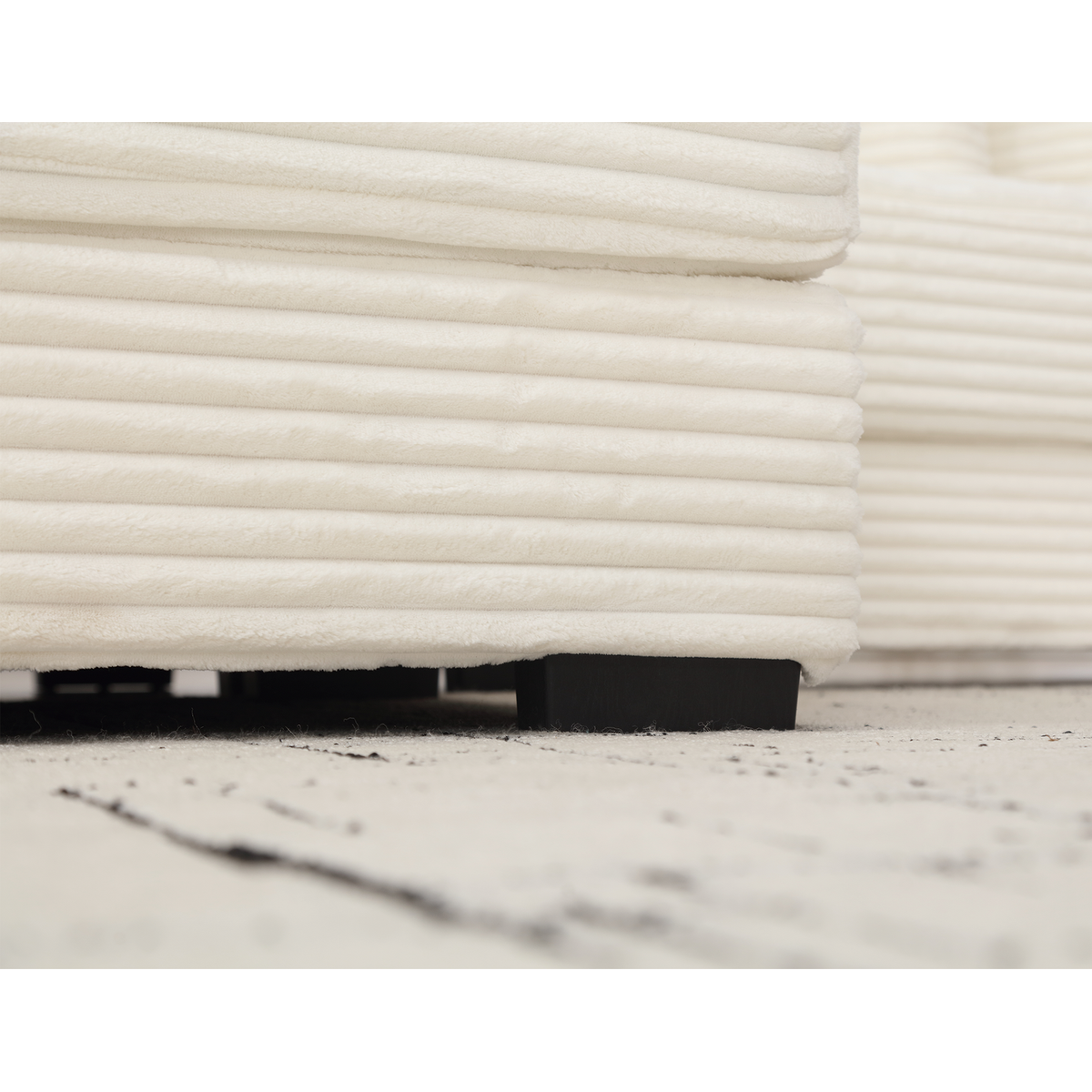 Oversized Two-Piece Couches, L Shaped Sofa, Corduroy, Left Chaise Daybed,with Armrests,Eight Throw Pillows,Corner Sofa,Easy To Assemble, Beige