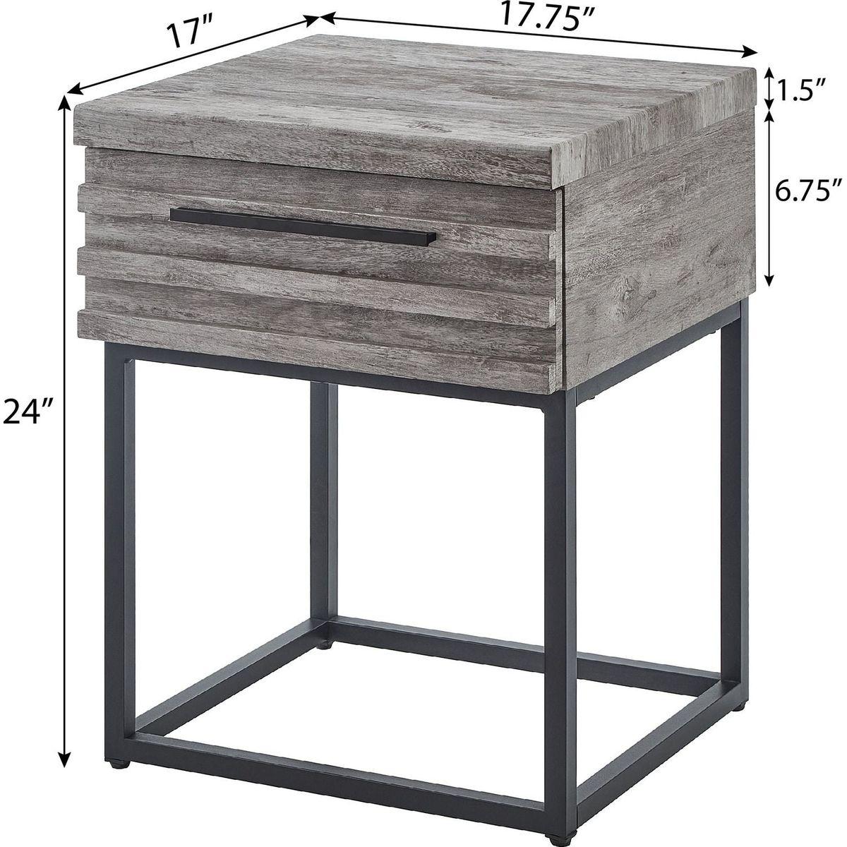 Celestial Contemporary Storage End table, Gray