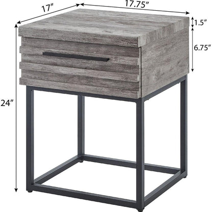 Celestial Contemporary Storage End table, Gray