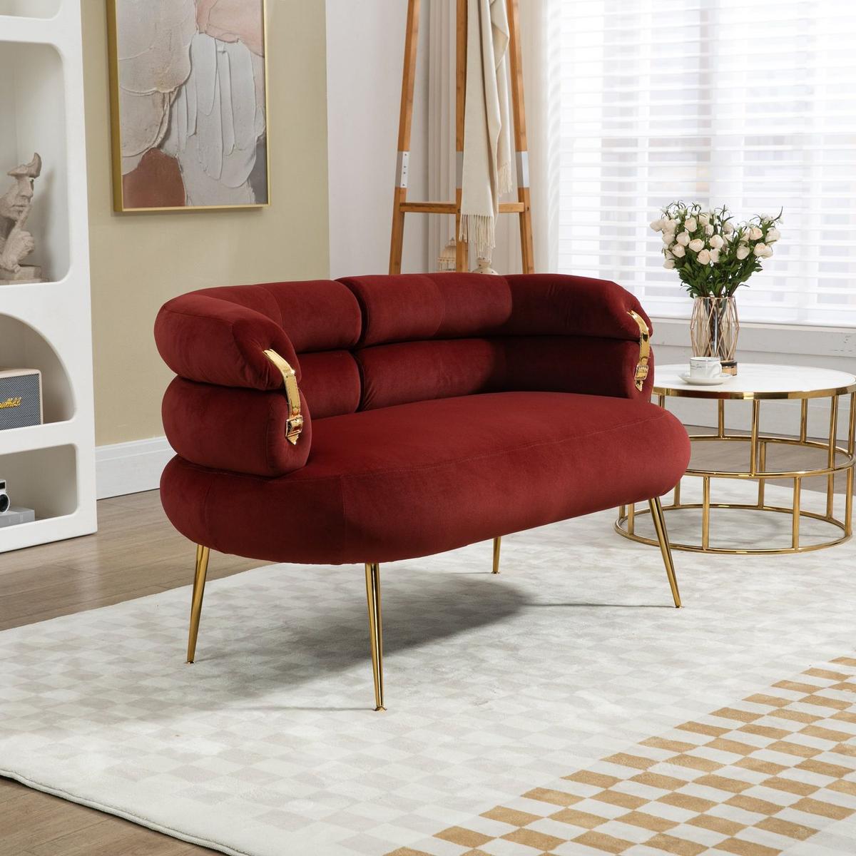 Accent Chair, leisure chair with Golden feet