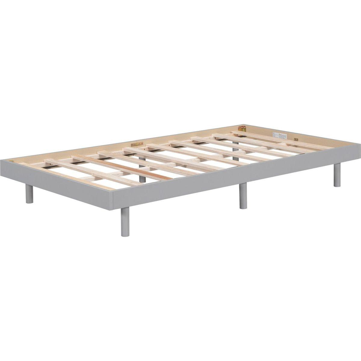 Modern Design Twin Size Floating Platform Bed Frame for Grey Color