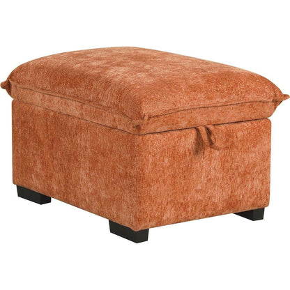 82.67"Convertible Sofa Bed Sectional Sofa Sleeper L-shaped Sofa with a Storage Ottoman,Two Pillows, Two Power Sockets and Two USB Ports for Living Room, Orange
