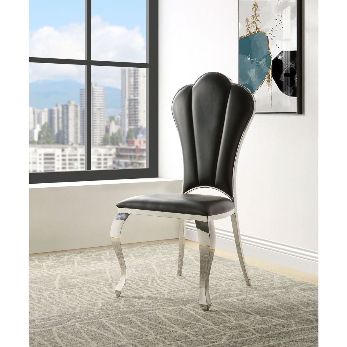 Cyrene Side Chair (Set-2) in Black