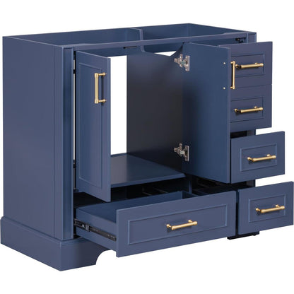 [Cabinet Only] 36" Blue Traditional Bathroom Vanity(Sink not included)