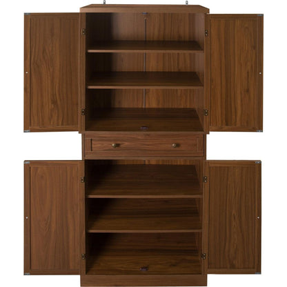 4 Door Cabinet with 1 Drawer, with 4 Adjustable Inner Shelves, Storage Cabinet
