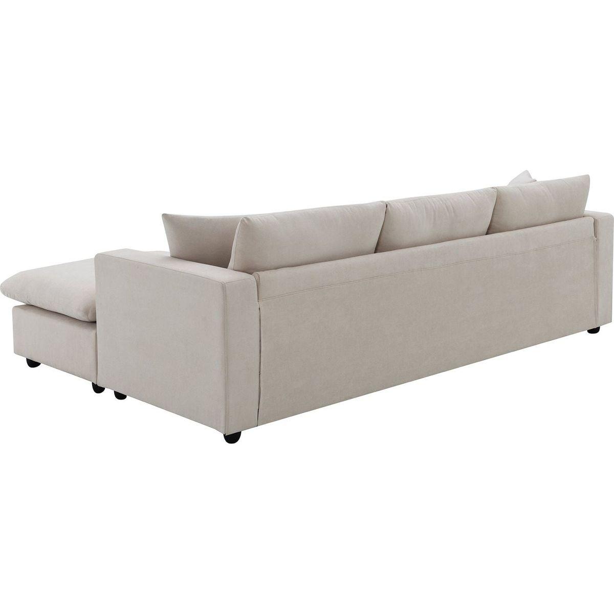 100.4x64.6" Modern Sectional Sofa,L-shaped Couch Set with 2 Free pillows,4-seat Polyester Fabric Couch Set with Convertible Ottoman for Living Room, Apartment, Office,4 Colors