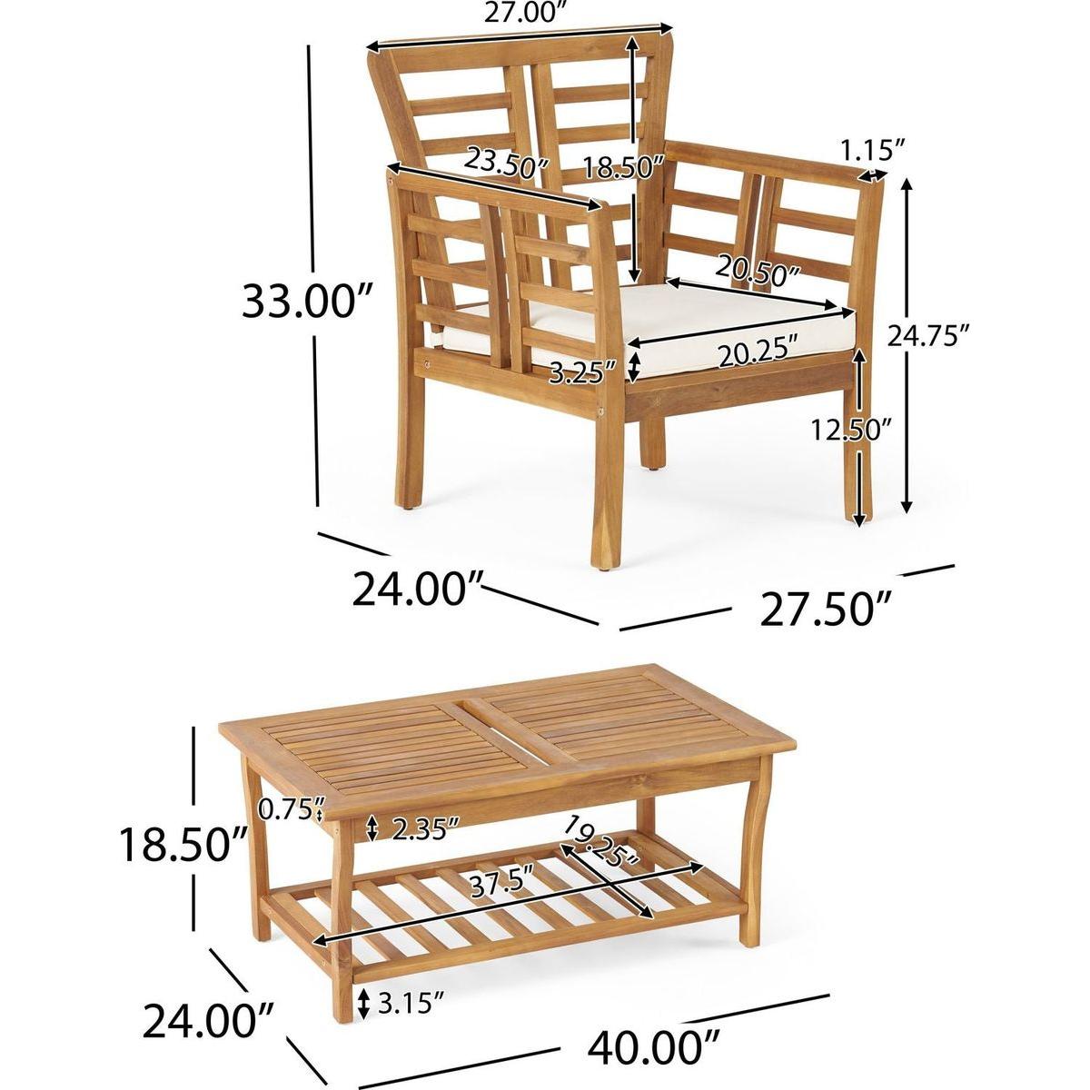 CAYDON 2 CLUB CHAIRS + TABLE