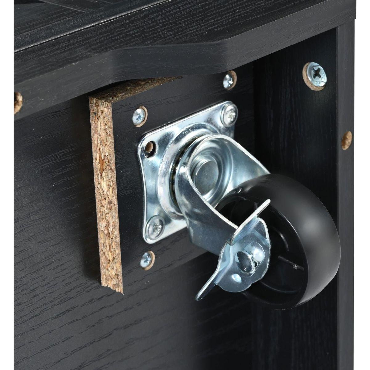 53.7" Farmhouse Kitchen Island with Power Outlet, 2 Sliding Barn Door Kitchen Storage Island with Drop Leaf, Spice Rack Rolling Kitchen Cart on Wheels, for Home, Kitchen and Dining Room, Black