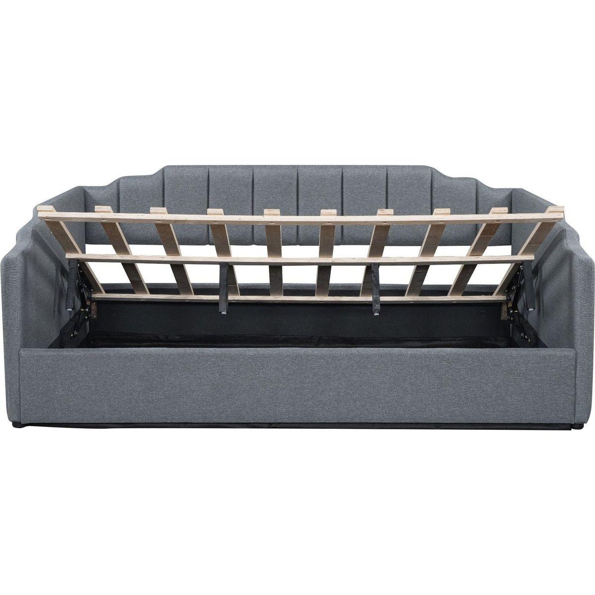 Upholstered Daybed with Underneath Storage,Full Size, Gray
