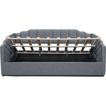Upholstered Daybed with Underneath Storage,Full Size, Gray