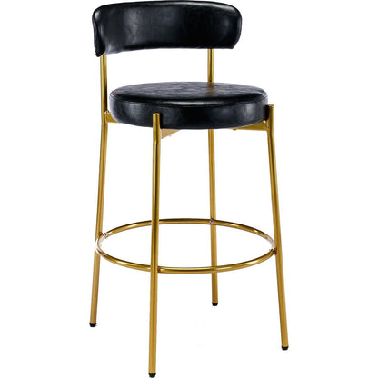 Bar Stools Industrial Pub Barstools with Back and Footrest, Modern Armless Bar Height Stool Chairs Set of 2