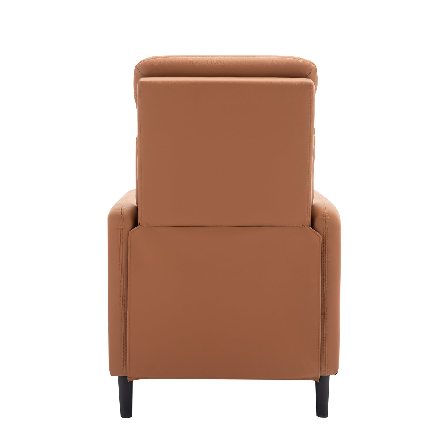 Modern Artistic Color Design Adjustable Recliner Chair PU Leather for Living Room Bedroom Home Theater, Burnt Orange