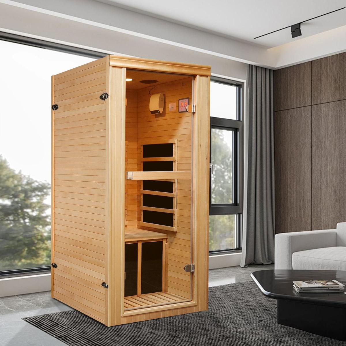 Single person far-infrared sauna room