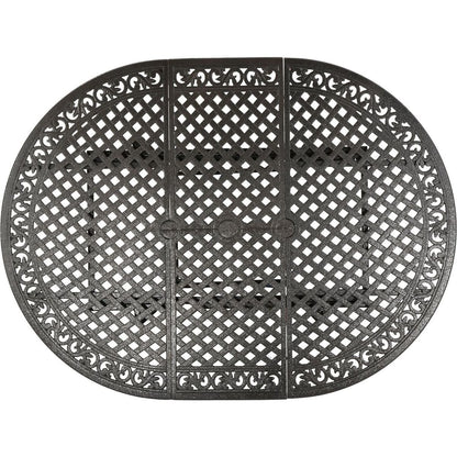 Outdoor Expandable Aluminum Dining Table, Hammered Bronze Finish