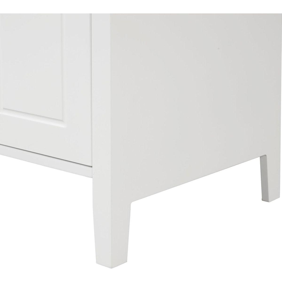 24" Bathroom Vanity with Sink, Bathroom Vanity Cabinet with Two Drawers and Door, Adjustable Shelf, Solid Wood and MDF, White