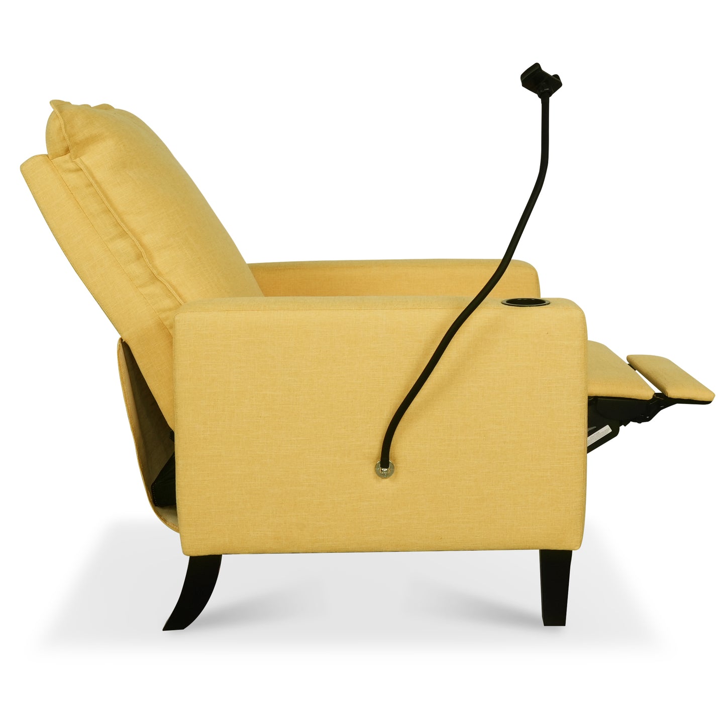 Recliner Chairs for Adults, Adjustable Recliner Sofa with Mobile Phone Holder & Cup Holder, Modern Reclining Chairs Fabric Push Back Recliner Chairs for Living Room, Bedroom, YELLOW