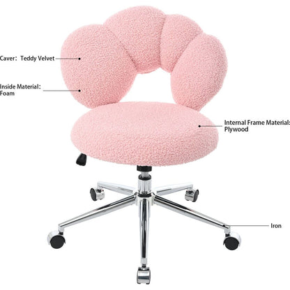 360Swivel Height Adjustable,Swivel Chair,Teddy fabric,home office chair
