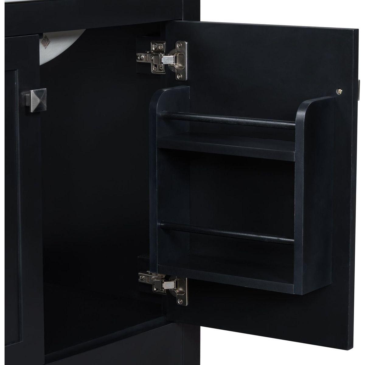 30" Black Bathroom Vanity with Single Sink, Combo Cabinet Undermount Sink, Bathroom Storage Cabinet with 2 Doors and a Drawer, Soft Closing, Multifunctional Storage, Solid Wood Frame