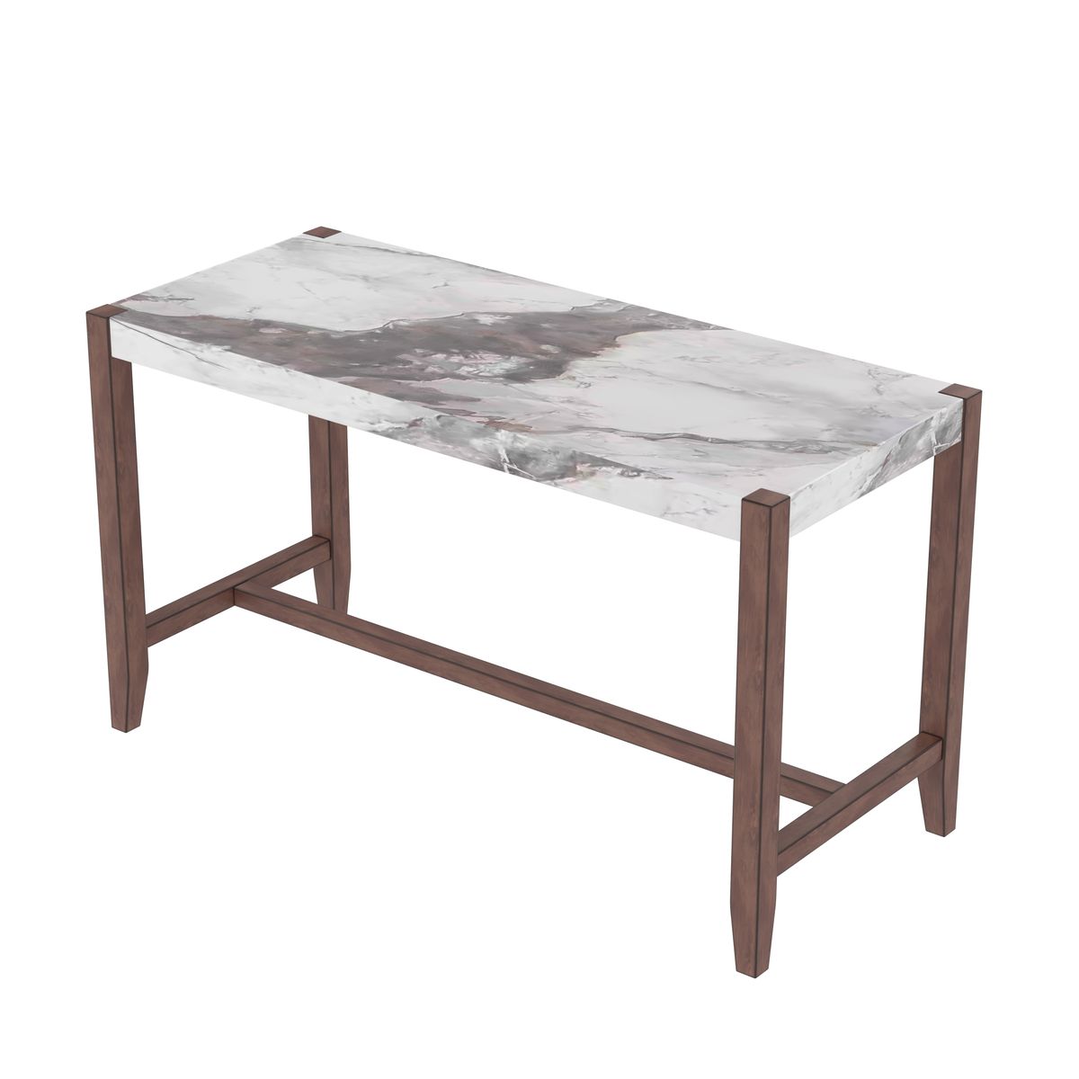 Counter Height Bar Table, 47.5 in Faux Marble Dining Table for Kitchen, Living Room, or Balcony