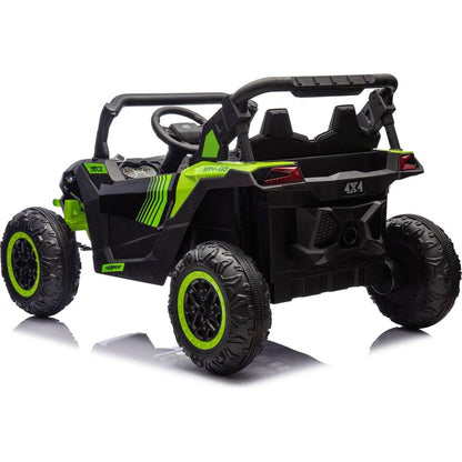 24V Two-Seater Kids Ride On UTV W/Parents Remote Control,Four-Wheel Suspension,Slow Start,Large wheel design,Anti-collision bar,Storage space,Music,USB,Bluetooth,Volume control,LED lights for Kids 3+.
