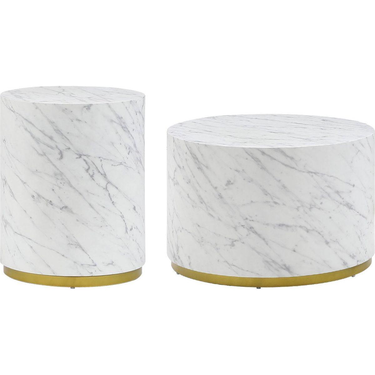 15.75inch Round Sidetable for Living Room Fully Assembled White