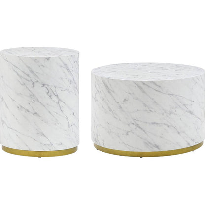 15.75inch Round Sidetable for Living Room Fully Assembled White