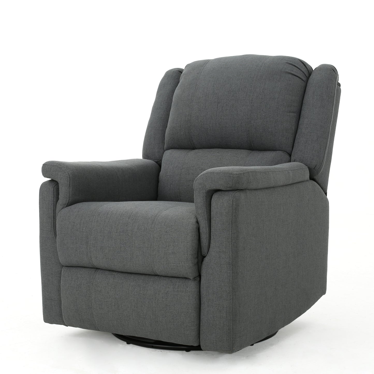 Charcoal Fabric Glider Recliner with Swivel, Manual Reclining Chair