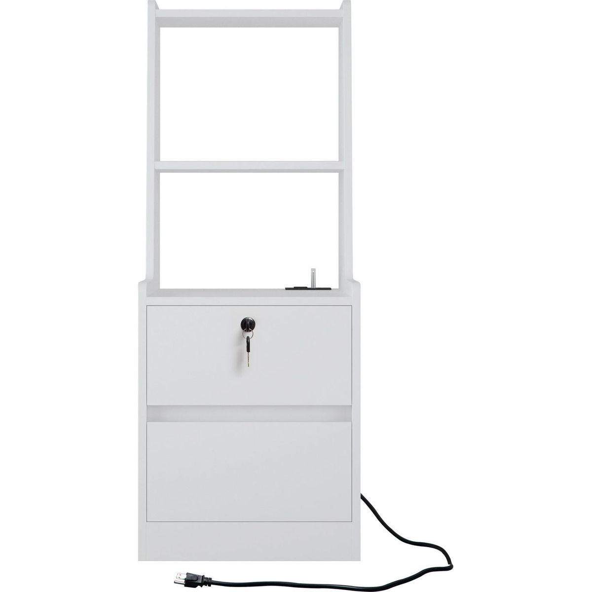 Nightstand with lock and charging station,Storage cabinets with open dividers