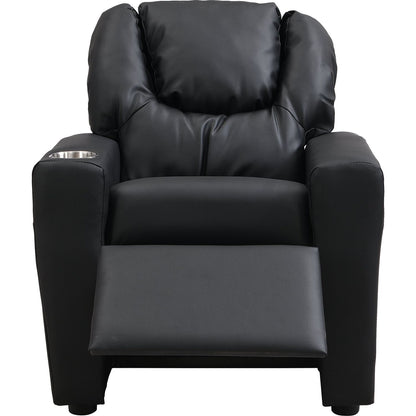 Kids Recliner Chair Black PVC