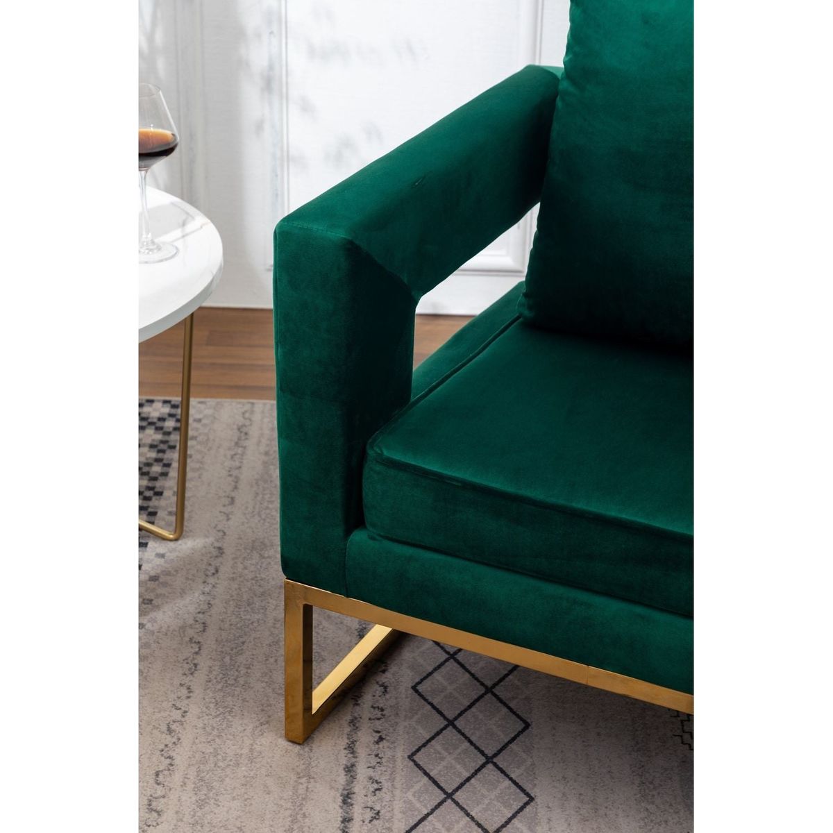 Lenola Contemporary Upholstered Accent Arm Chair, Green