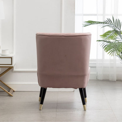 Elon Contemporary Velvet Upholstered Accent Chair, Pink