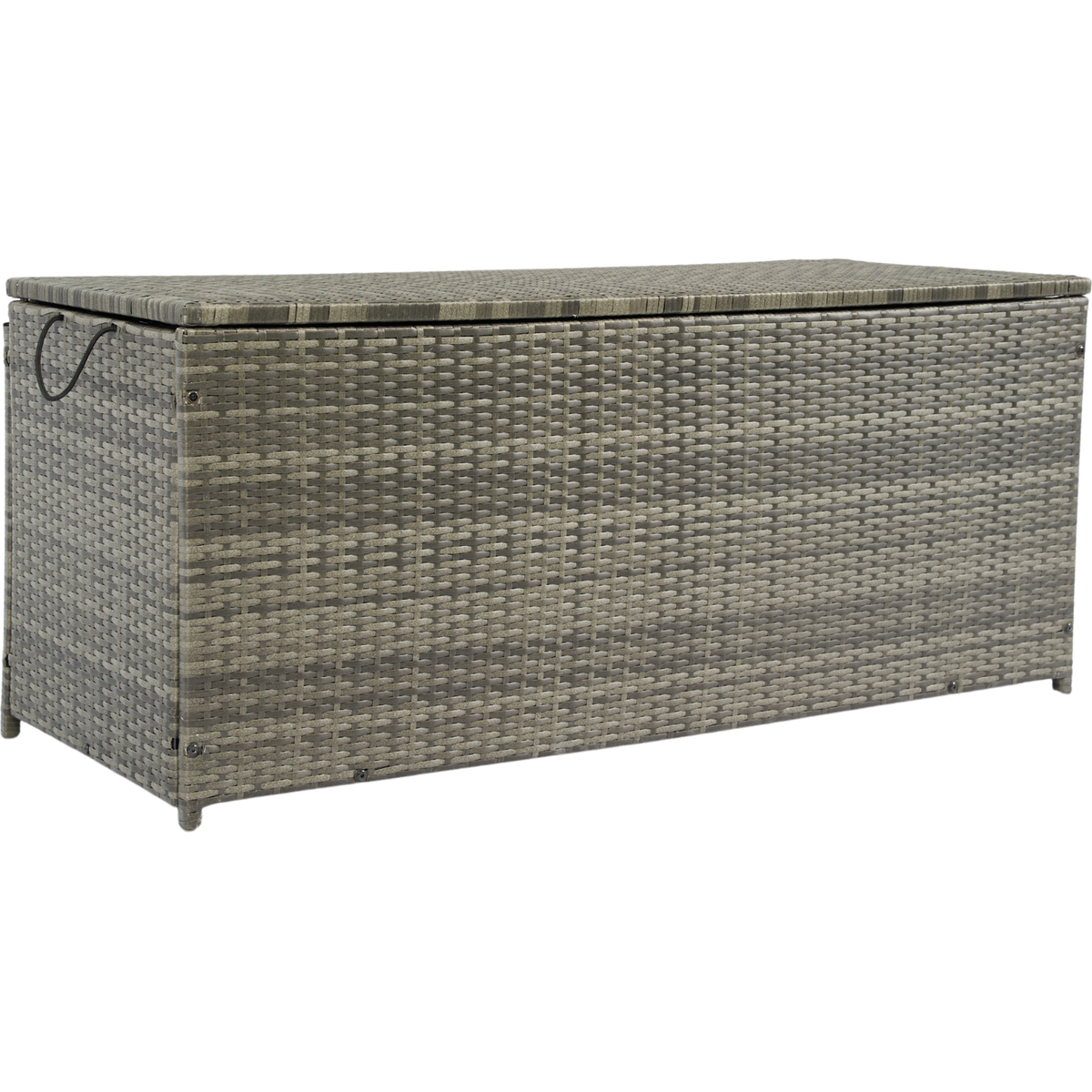 Outdoor Storage Box, 113 Gallon Wicker Patio Deck Boxes with Lid, Outdoor Cushion Storage for Kids Toys, Pillows, Towel Grey Wicker