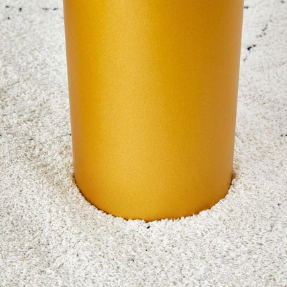 Round white dining table, artificial marble glass stickers, golden MDF legs, kitchen dining table, living room dining table 40 "x 40" x 29.4 "F-X03