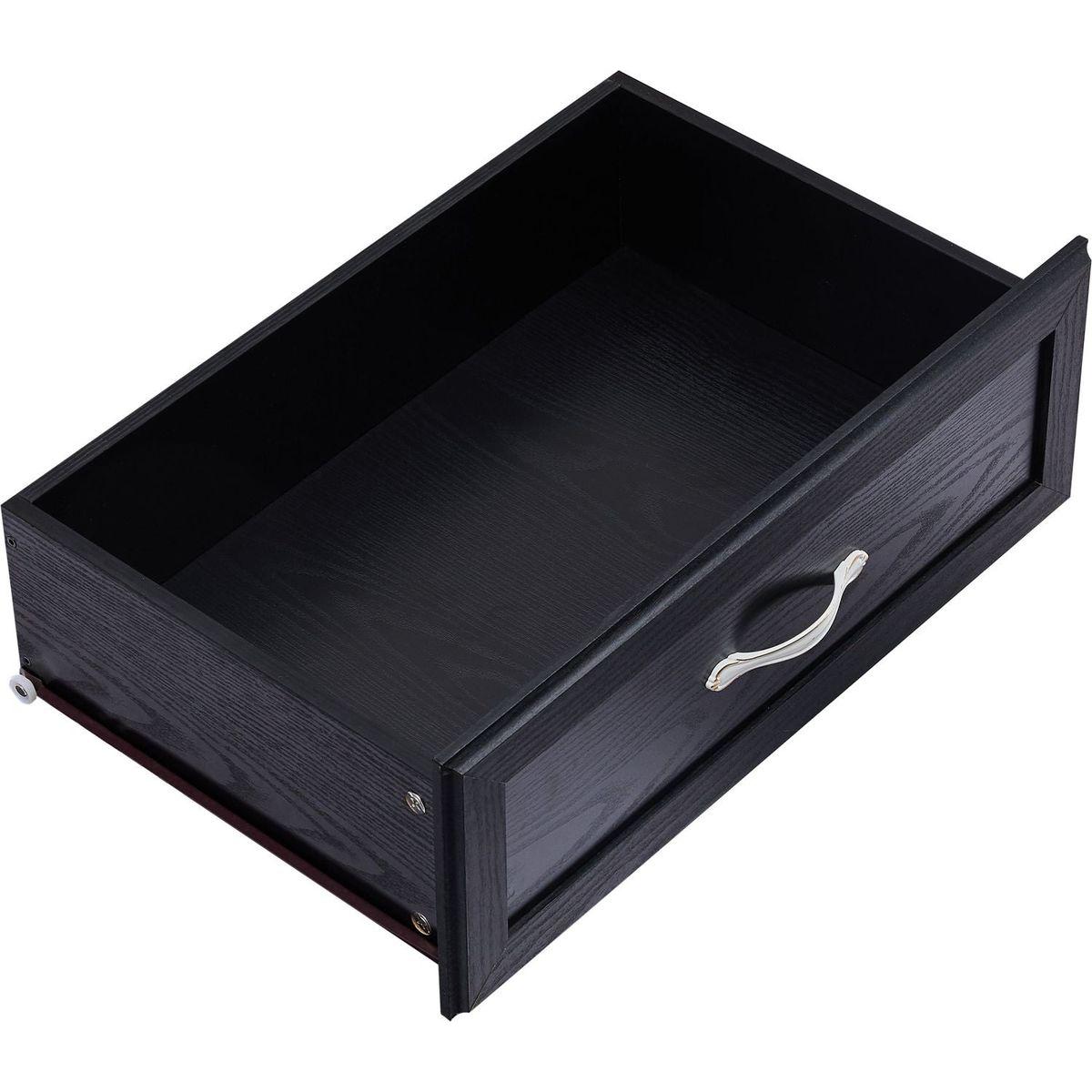 Bedroom dresser, 9 drawer long dresser with antique handles, wood chest of drawers for kids room, living room, entry and hallway, Black, 47.56"W x 15.75"D x 34.45"H.
