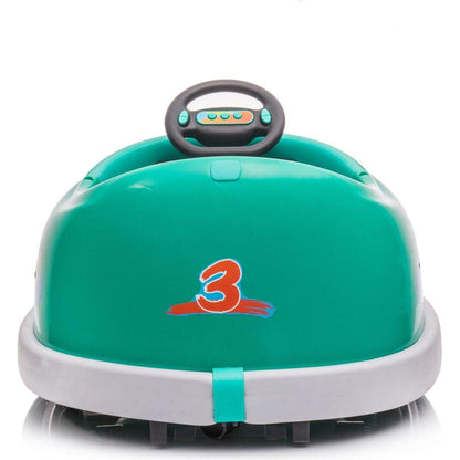 Bumper Car for Kids, 12v Dual Drive 1-6 Years Old Children's Electric Car with Pushrod Dinner Plate USB BT Music Rocking Horse Mode Anti-Collision Bumper Ride on Car