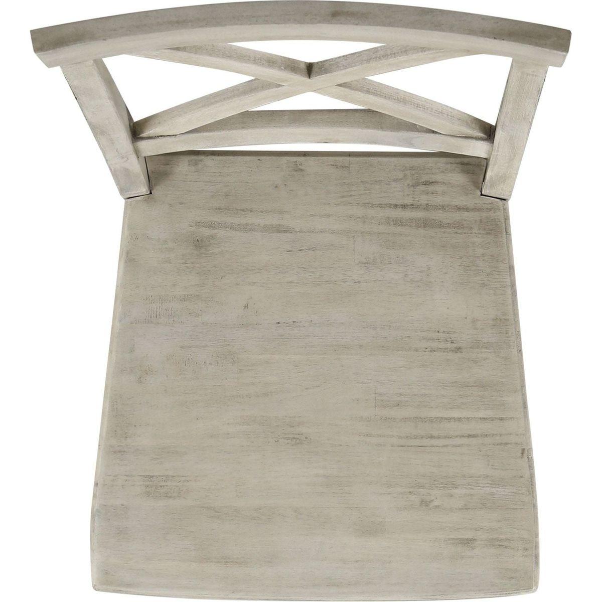 Acacia Wood Dining Chairs, Light Grey Wash, 21D x 17.75W x 35.5H Inch