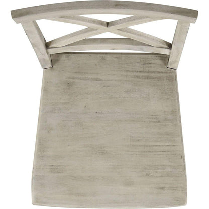 Acacia Wood Dining Chairs, Light Grey Wash, 21D x 17.75W x 35.5H Inch