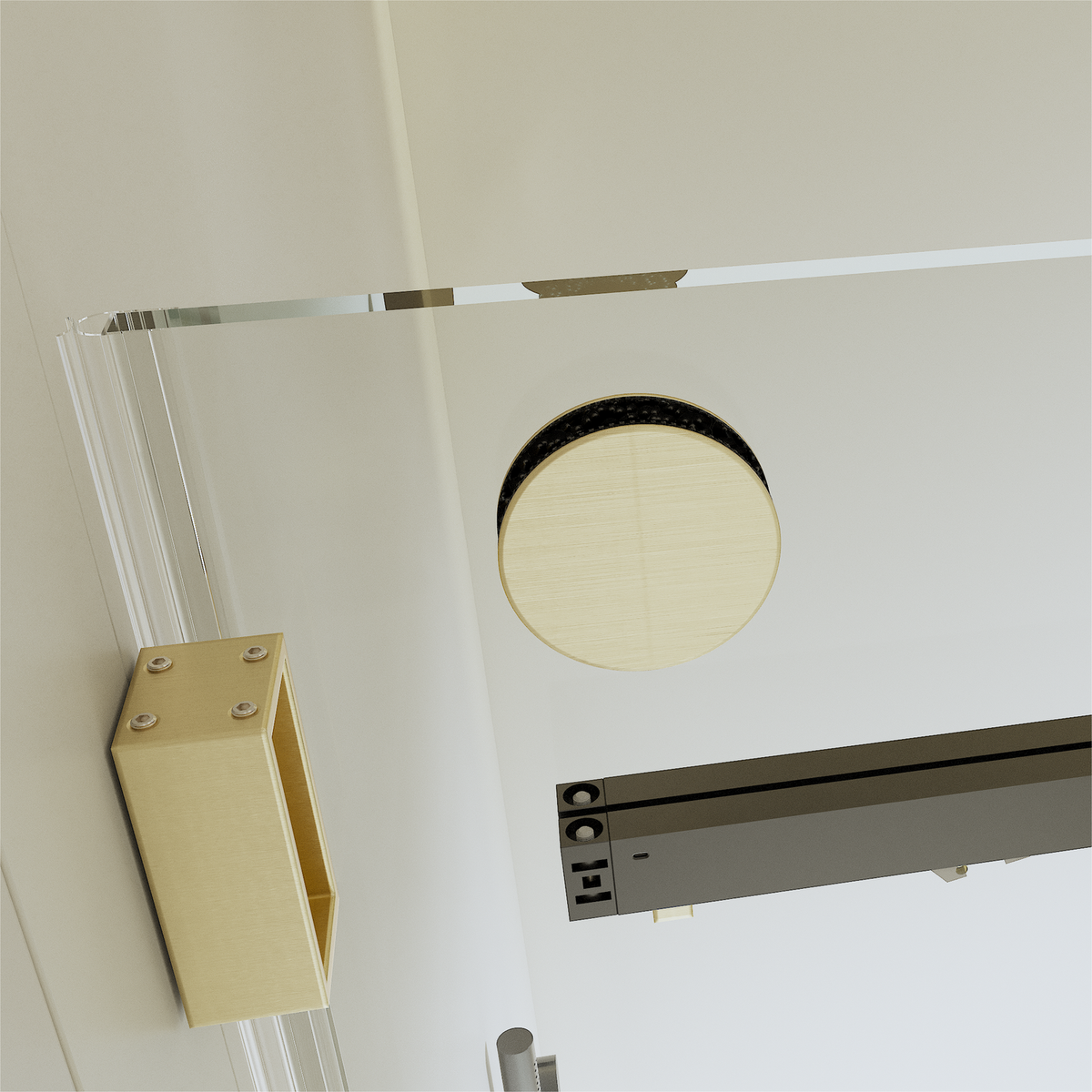 56-60 inches W x76 inches H Frameless Double Sliding Soft-Close Shower Door in Brushed Gold,3/8 inches (10mm) Thick SGCC Tempered Glass Door