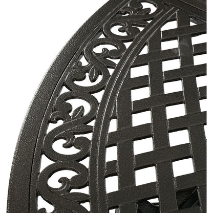 Outdoor Expandable Aluminum Dining Table, Hammered Bronze Finish