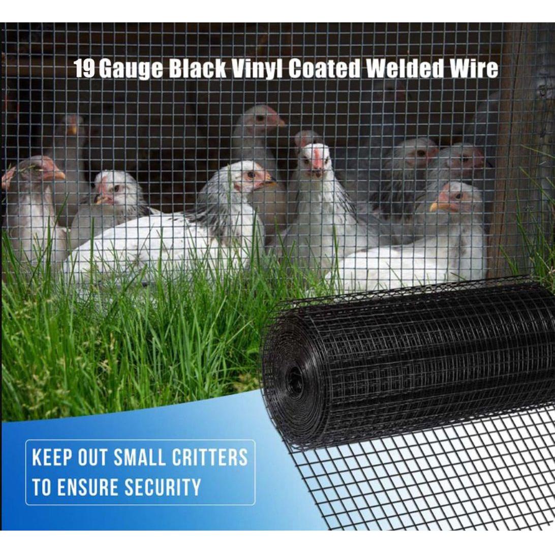 36 inchx50 ft Black Vinyl Coated Hardware Cloth 19 Gauge 1/4 inch Black PVC Hardware Cloth, Black Welded Wire Fence Supports Poultry-Netting Cage-Home Improvement and Chicken Coop - Streamdale Furniture
