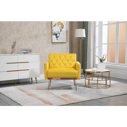 Accent Chair, leisure single sofa with Rose Golden feet