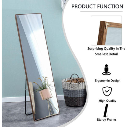 4rd generation packaging upgrade brown solid wood frame full body mirror, dressing mirror, decorative mirror, clothing store, floor standing mirror.